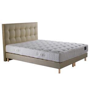 Nuit Celeste Ensemble tete de lit capiton Matelas ressorts sommier Jaune 180x200