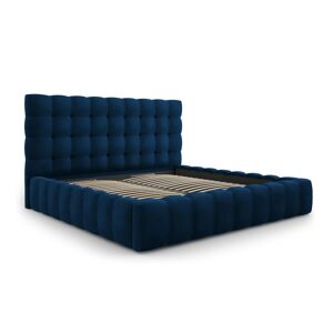 Micadoni Home Lit coffre en avec tête de lit 200x200cm en tissu velours bleu roi - Publicité