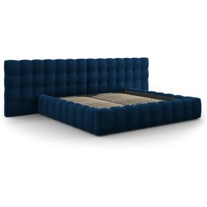 Micadoni Home Lit coffre en avec tête de lit double 200x200cm velours bleu roi - Publicité