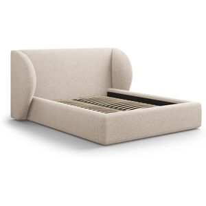 Micadoni Home Lit coffre avec tête de lit 180x200cm en tissu chenille beige - Publicité