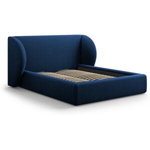 Micadoni Home Lit coffre avec tête de lit 200x200cm en tissu velours bleu roi - Publicité