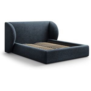 Micadoni Home Lit coffre avec tête de lit 180x200cm en tissu chenille bleu roi - Publicité