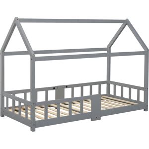 Urban Meuble lit enfant 90 x 200 cm en bois gris sans matelas Gris 207x141x97cm