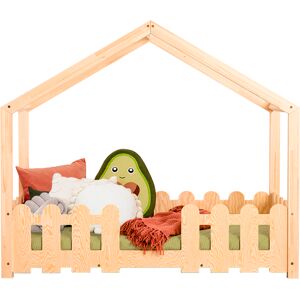 Tendresse de bébé Lit cabane 90x200 sommier inclus naturel Beige 213x150x96cm