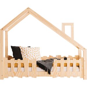 Tendresse de bébé Lit cabane 90x190 sommier inclus naturel Beige 203x133x96cm