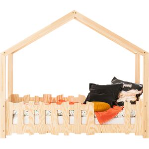 Tendresse de bébé Lit cabane 90x200 entrée droite sommier inclus naturel Beige 213x150x96cm