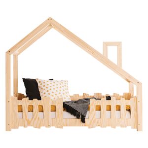 Tendresse de bébé Lit cabane 90x200 sommier inclus naturel Beige 213x150x96cm