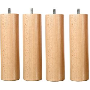 Bellecour Jeu de pieds de lit cylindriques en bois Hauteur 30 (lot de 4)