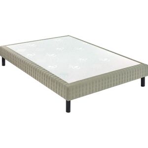 Epeda Sommier confort medium + pieds gris fonce 90x190