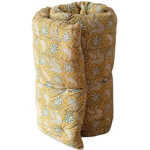 Decoclico Futon matelas de sol en coton block print dominante jaune Pamir Jaune 170x6x60cm