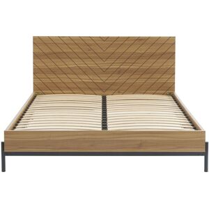 Baita Lit double effet chêne foncé 140x190 sommier inclus - Publicité