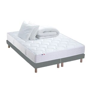 Idliterie Pack Ensemble Matelas Ressorts Sommier Couette Oreillers 2x80x200