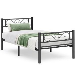 VASAGLE Lit 1 personne en métal pour matelas de 190 x 90 cm noir - Publicité