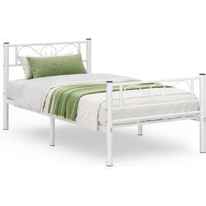 VASAGLE Cadre de lit en métal pour matelas de 90 x 190 cm blanc - Publicité