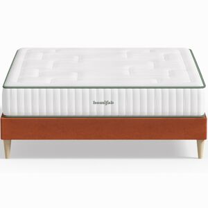 Homifab Pack lit 180x200 en velours rouille + Matelas latex et ressorts - Publicité