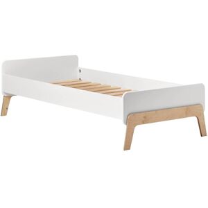 CAMIF EDITION Lit evolutif en MDF blanc et bois clair 90 x 190 cm