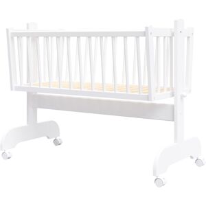 Premiers Moments Berceau bebe en bois blanc - 90x40 cm - Matelas Inclus