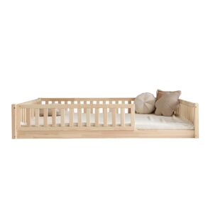 Tendresse de bebe Lit 140x200 barriere et sommier inclus pieds 1 cm naturel