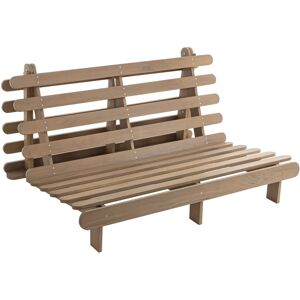 Terre de Nuit Structure futon en bois massif gris 140x200 cm