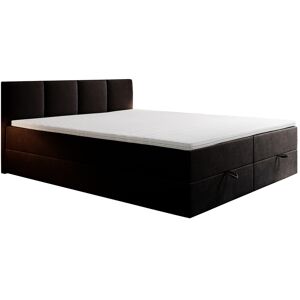 Trada Ensemble sommier et matelas en velours noir 180x200