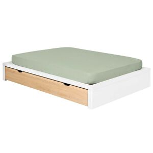 ID Kids Pack lit avec tiroir et matelas bois massif blanc et hêtre 160x200 cm - Publicité