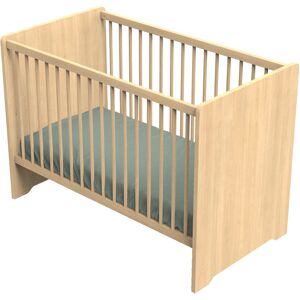 Sauthon Lit bebe 120 x 60 avec tetes de lit arrondies en bois decor chene miel