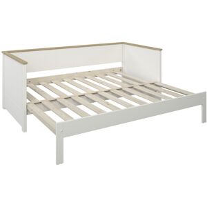 Alfred et Compagnie  Lit extensible pin massif blanc 80-160x200