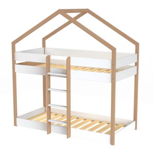 Alfred et Compagnie  Lit superpose en hetre blanc bois 90x190