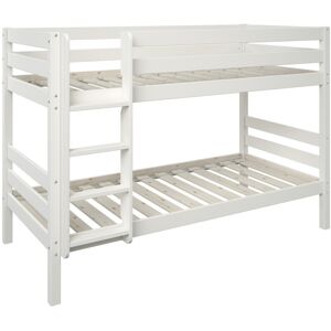 Alfred et Compagnie  Lit superpose pin massif blanc 90x200