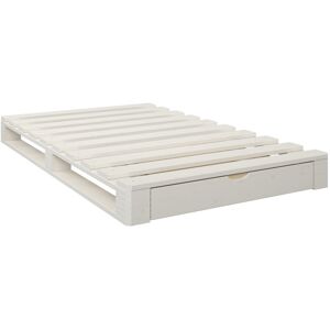 Alfred et Compagnie  Lit palette pin massif blanc 120x200