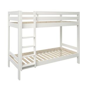 Alfred et Compagnie  Lit superpose pin massif blanc 90x200