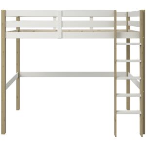 Alfred et Compagnie  Lit mezzanine pin massif blanc bois 90x200