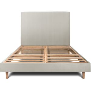 Sommeil de Plomb Lit avec tête de lit tapissier velours et sommier kit Taupe 180x200 - Publicité