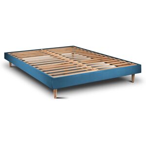 Sommeil de Plomb Sommier Kit Velours Bleu ocean 180x200