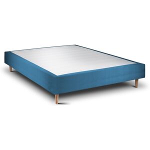 Sommeil de Plomb Sommier Tapissier Velours Bleu ocean 160x200