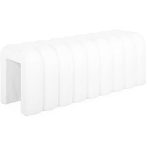 sweeek Banc bout de lit blanc contemporain tissu design Blanc 114x45x40cm