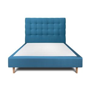 Sommeil de Plomb Lit avec tête de lit capitonnee velours et sommier Bleu ocean 150x190 - Publicité