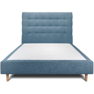 Sommeil de Plomb Lit avec tete de lit capitonnee tissu et sommier tapissier Bleu ocean