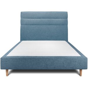 Sommeil de Plomb Lit avec tete de lit lignes tissu et sommier tapissier Bleu ocean 150