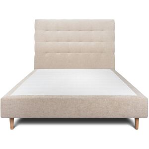 Sommeil de Plomb Lit avec tête de lit capitonnee tissu et sommier tapissier Beige brun - Publicité