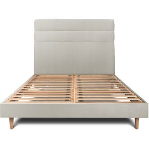 Sommeil de Plomb Lit avec tête de lit lignes velours et sommier kit Taupe 180x200 - Publicité