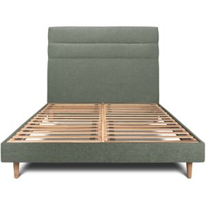 Sommeil de Plomb Lit avec tête de lit lignes tissu et sommier kit Vert kaki 180x200 - Publicité