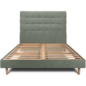 Sommeil de Plomb Lit avec tête de lit capitonnee tissu et sommier kit Vert kaki 180x200 - Publicité