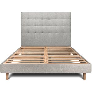 Sommeil de Plomb Lit avec tête de lit capitonnee et sommier kit Gris 180x200 - Publicité