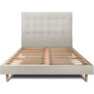 Sommeil de Plomb Lit avec tête de lit capitonnee velours et sommier kit Taupe 180x200 - Publicité