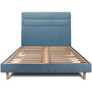 Sommeil de Plomb Lit avec tête de lit lignes tissu et sommier kit Bleu ocean 180x200 - Publicité