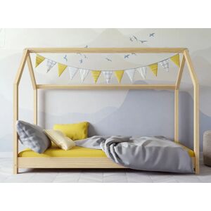 Nateo Concept Lit cabane 90x200 en pin massif AXEL - Naturel