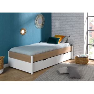 Nateo Concept Lit gigogne 90x200 PRADO - Blanc/Chêne