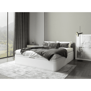 Nateo Concept Lit coffre 160x200 en bois BASTIA - Blanc