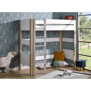 Nateo Concept Lit mezzanine 90x190 SYMI – Blanc/Bouleau